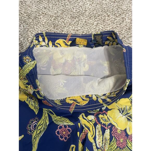 Polo Ralph Lauren Tropical Floral Print Swim Trunks Board Shorts Men M Blue - Picture 7 of 9